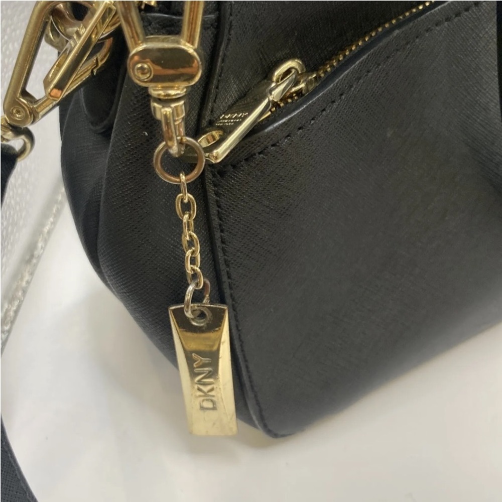 DKNY Black Textured Top Zip Tote Handbag - Picture 6 of 16